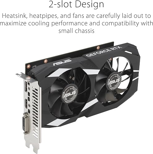 ASUS GeForce RTX 3050 LP BRK OC Edition 6 Go GDDR6 (IP5X résistance à la poussière, double roulement à billes, support en acier inoxydable, PCIe 4.0, DLSS 3, HDMI 2.1, DisplayPort 1.4a, DVI-D et plus) - 3