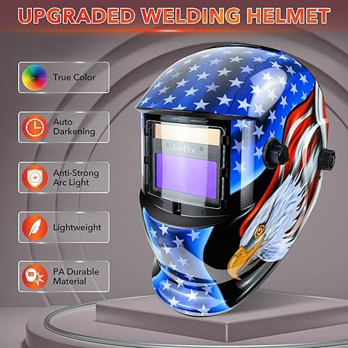 Miniatura 2 de Casco de soldadura de oscurecimiento automático, capucha de soldadura de color verdadero, máscara de soldadura con batería solar, 9-13, rango de
