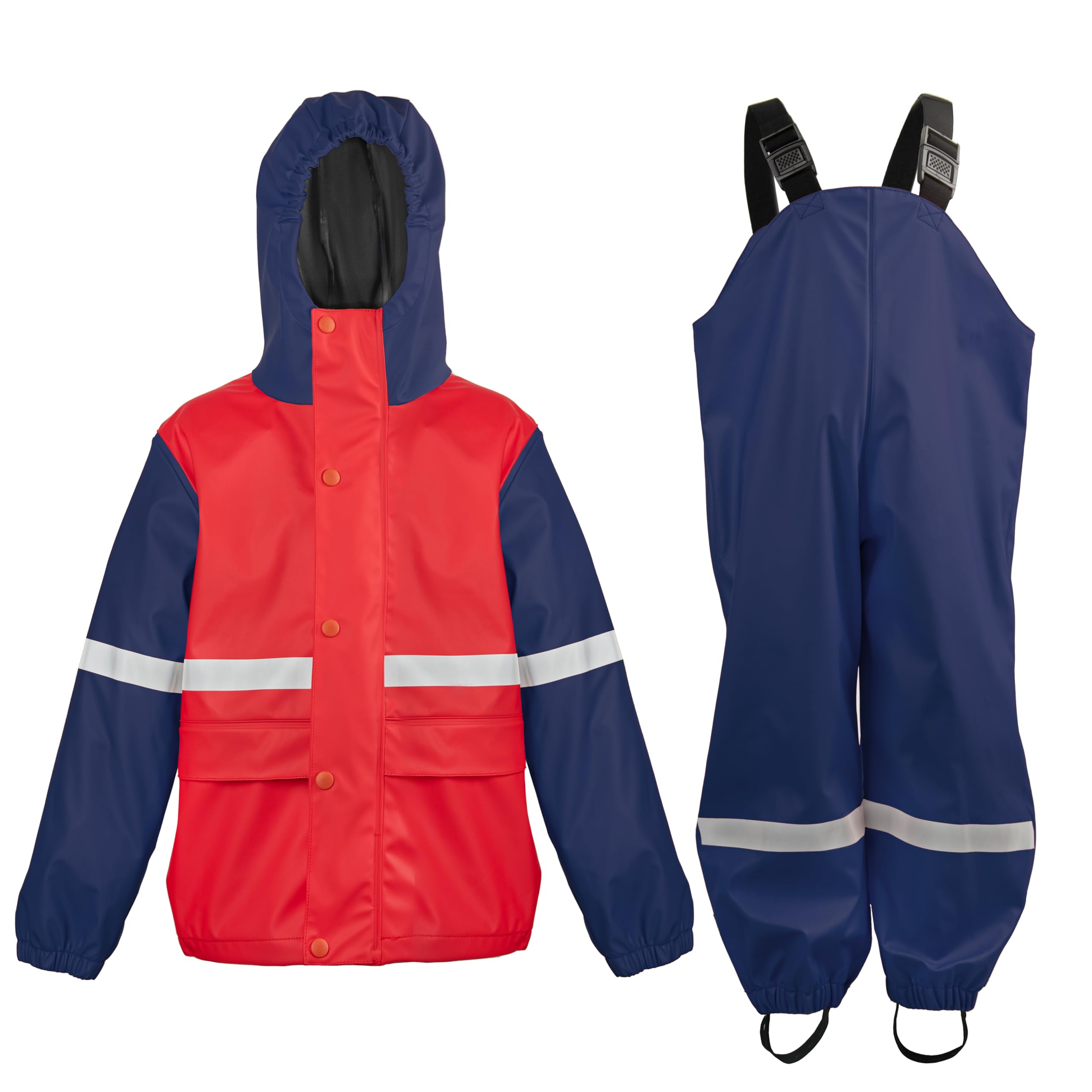 WS-011 kombinezon przeciwdeszczowy dla dzieci, wodoszczelny, materiał PU, odblaski zapewniające bezpieczeństwo, idealny do szkoły, na zewnątrz, na plac zabaw (1-14 lat)