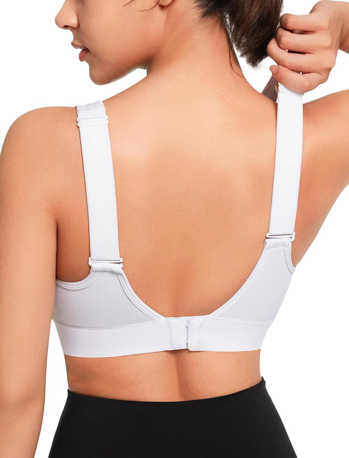 Yvette Adjustable Sports Bras for Women High Support Large Bust Wireless Running Workout Sports Bra High Impact Plus Size