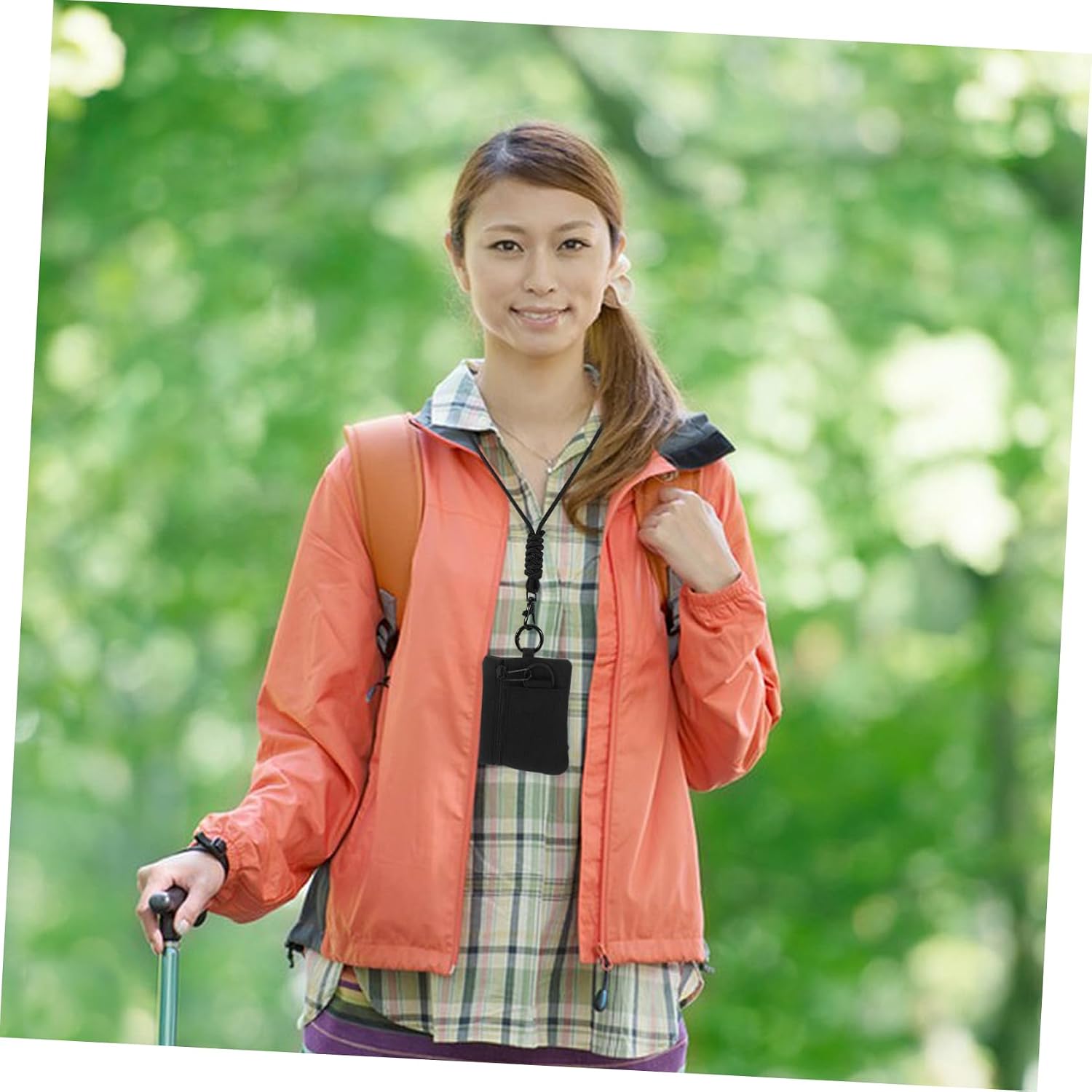 Gadpiparty Hanging Pouch with Lanyard Multi Functional Outdoor Bag for Keys Coins Cards for Hiking Cycling Travel