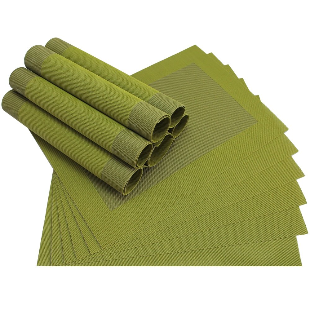 Matches21 Edle Set De 12 Sets De Table Sets De Table Borda Place Tapis Vert Olive