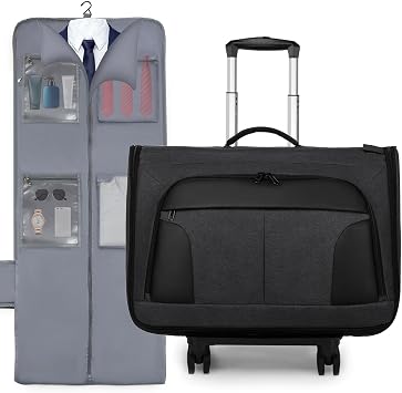 Rolling Garment Bag, Large Carry On Garment Bag With Wheels, Men Women Suit Carry On Garment Bag for Travel Business