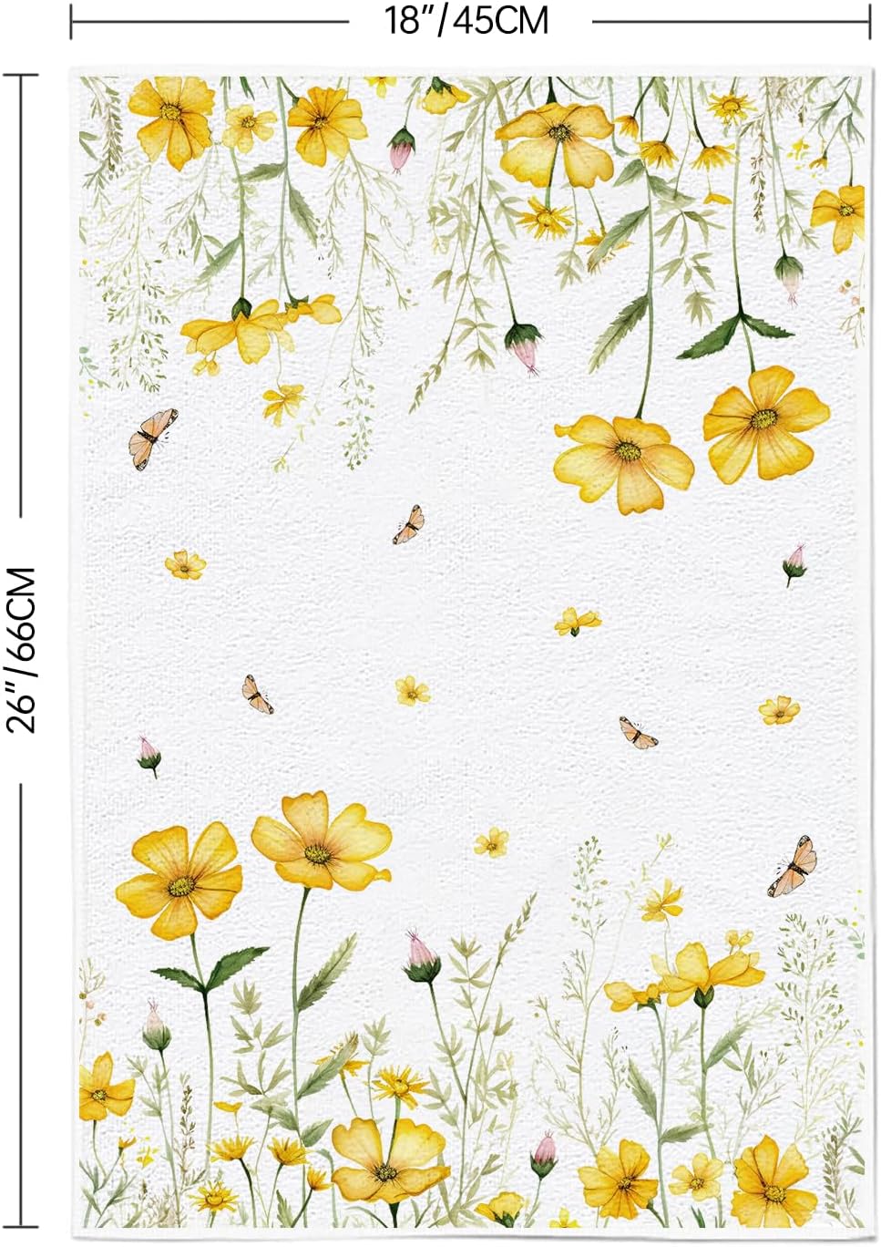 TAJWE Spring Kitchen Towels 18x26 Inch Set of 2 Yellow Floral Flowers Dish Cloths Farmhouse Summer Holiday Hand Rags for Home Decoration - Image 6