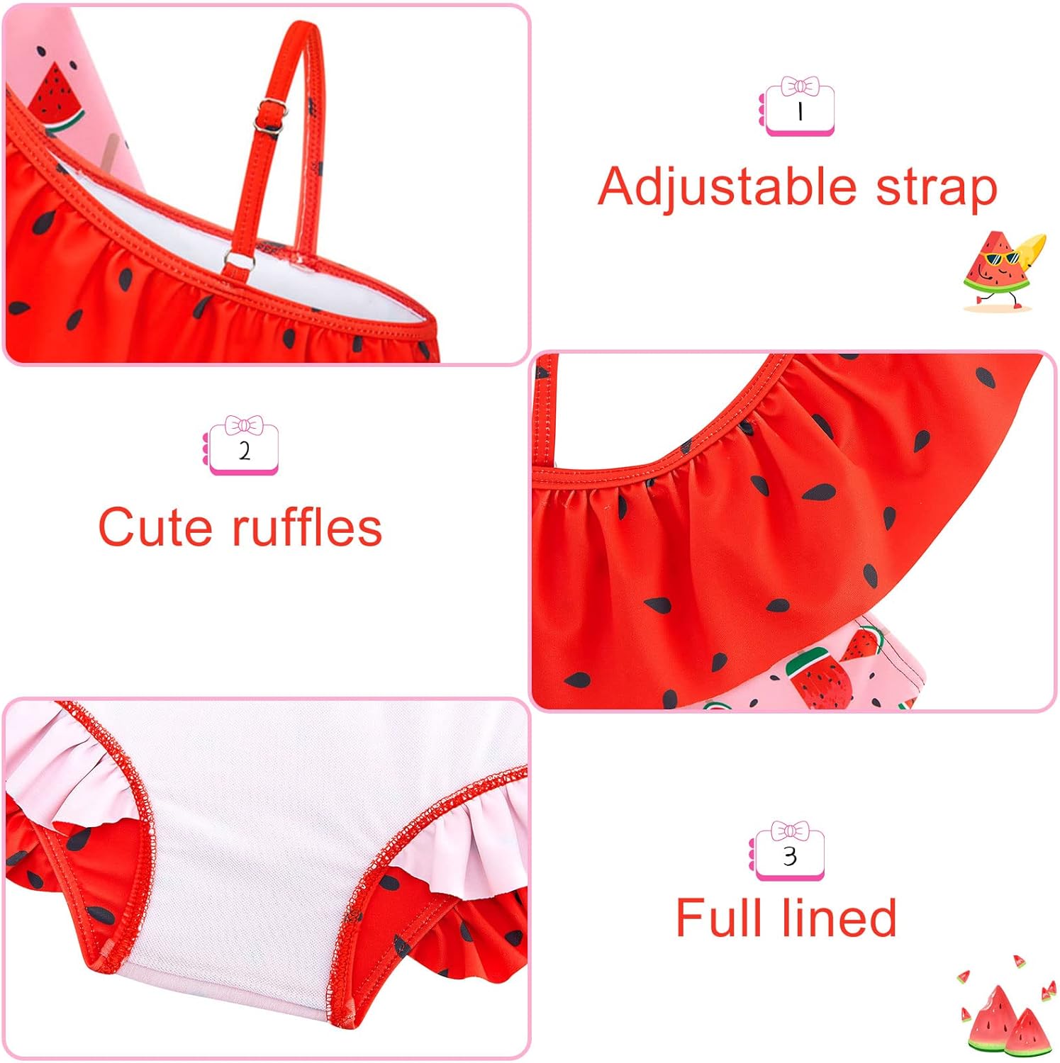 Funnycokid Baby Toddler Girls Swimsuit 4 Piece Bathing Suit Long Sleeve Rash Guard Sets 12 Months-7 Years