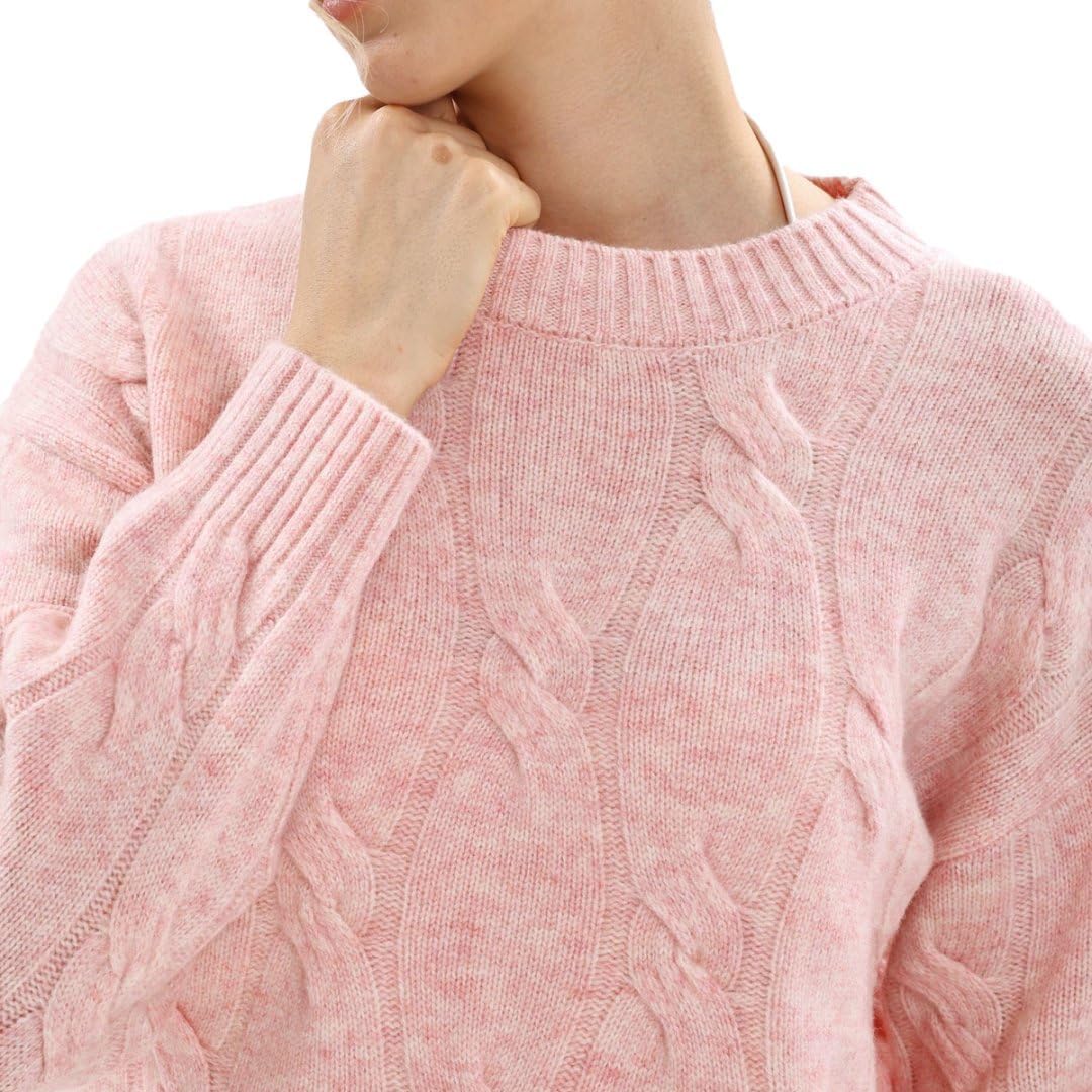 Amazhiyu Women's 100% Wool Crew-Neck Sweater Long Sleeve Winter Pullover Tops
