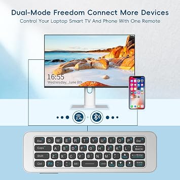 Bluetooth Air Mouse Remote Keyboard, 2.4G Wireless Keyboard Combo | Plug & Play Handheld Remote Control ndroid TV Box, PC, HTPC, Smart TV, Projector