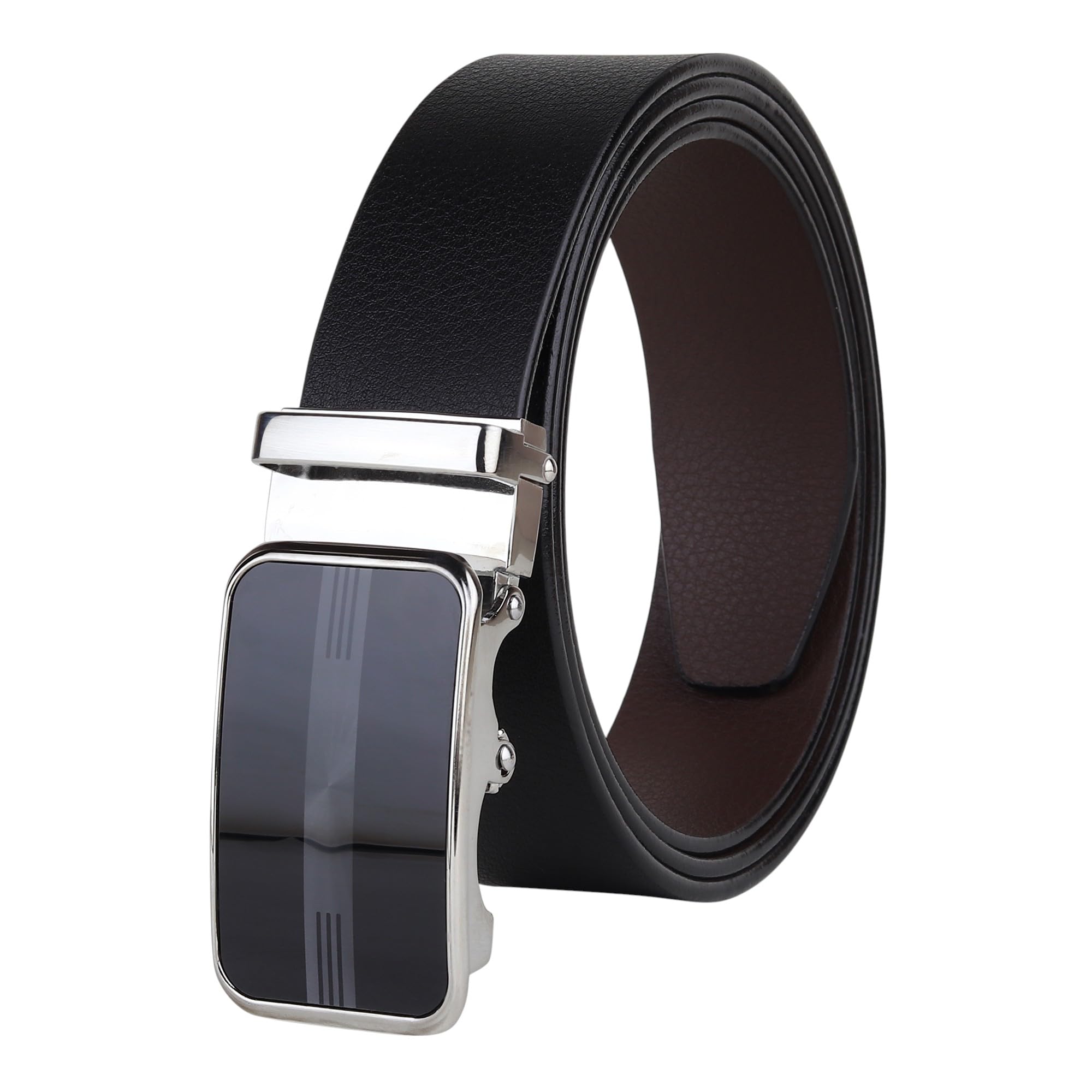 Men's Genuine leather belt, Goods for the discerning, the perfect blend of style and durability, Auto lock buckle (Black) belt.-image-37