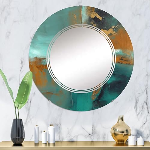 Miniatura 2 de Teal Balance I- Vanity Mirror, Bathroom Mirrors, Wall Mirrors for Living Room, Bedroom - Oval Mirror - Large 20'x30', 24'x36'