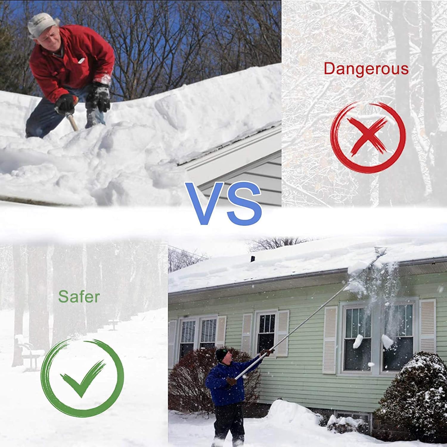 Review FACC Snow Roof Rake with Wheels, Roof Snow Rake Removal Tool