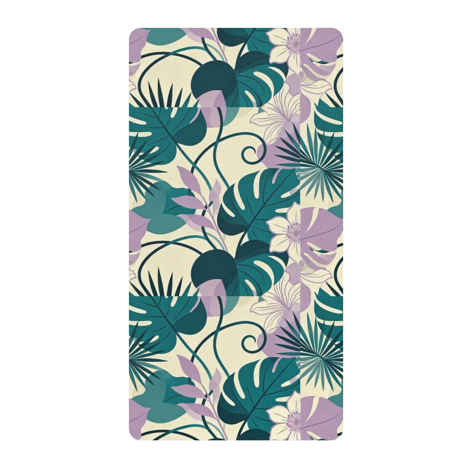 Drap de berceau en coton doux motif feuillage tropical pour lit bébé