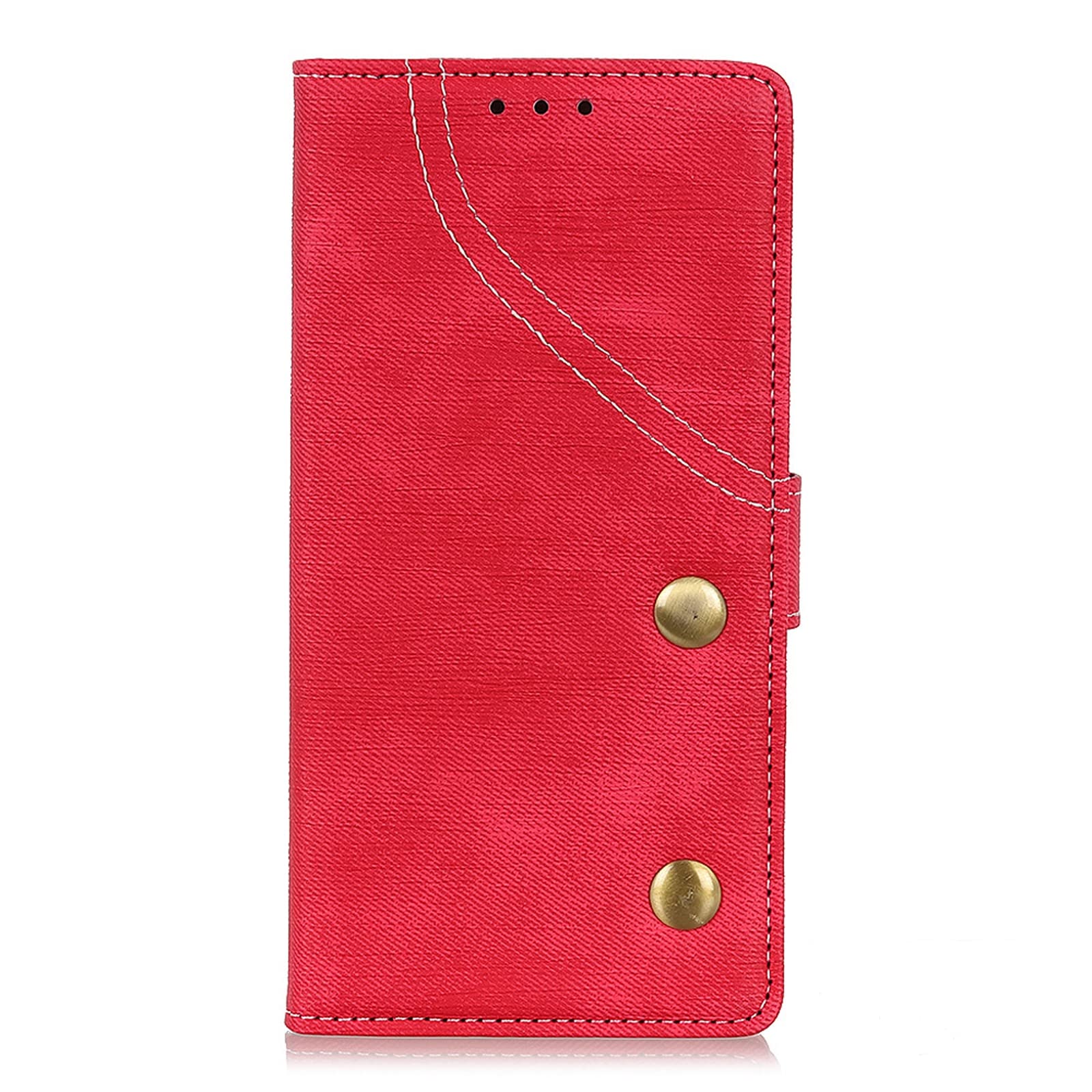 Cuero Funda para Sony Xperia 1 V/Xperia 10 V, Anti-Huella Flip Billetera Magnético Anti-Choques Estuche,Rojo,Xperia 10 V