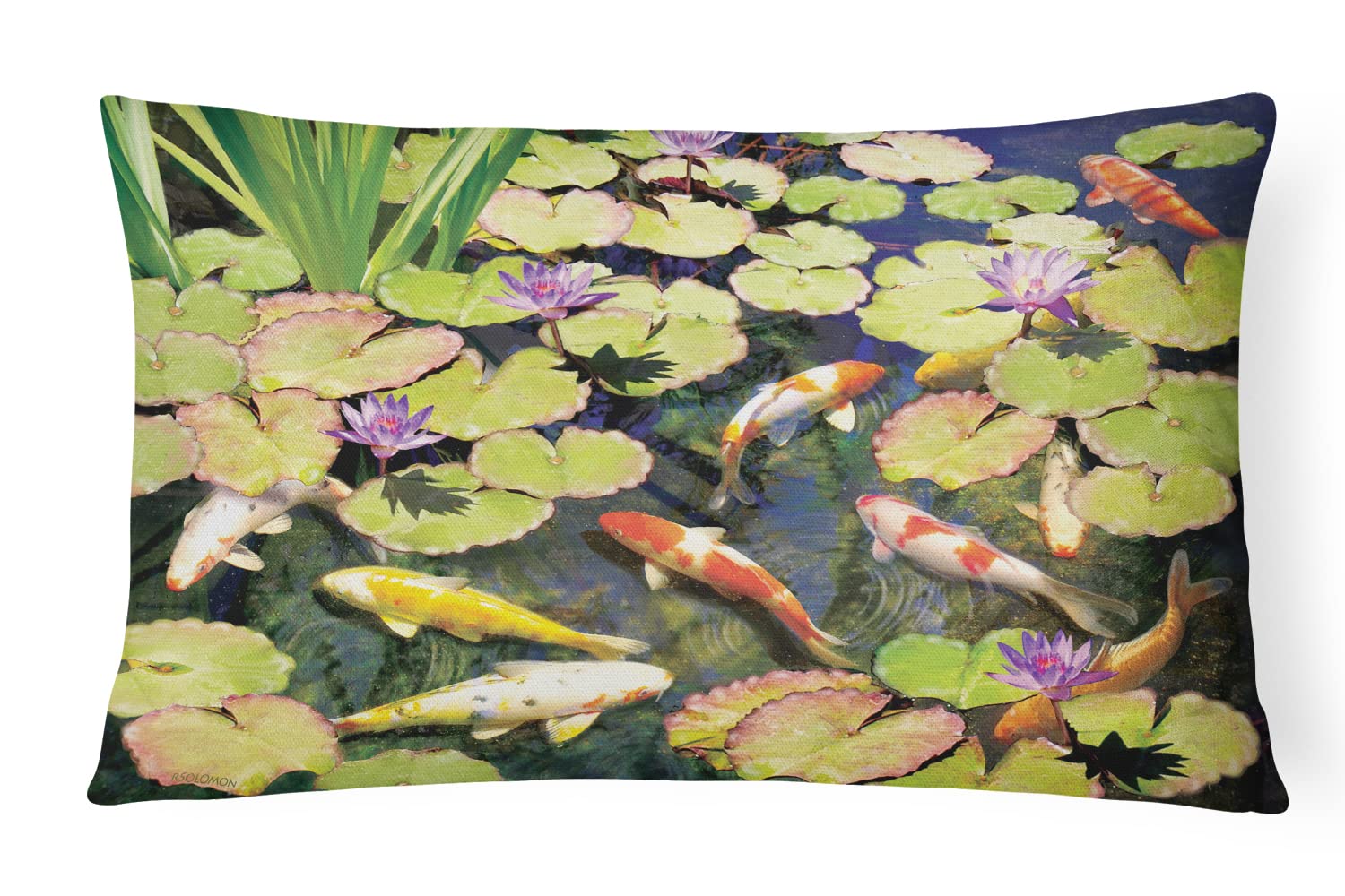 Coussin de terrasse multicolore Koi Pond IV pour une décoration de patio colorée