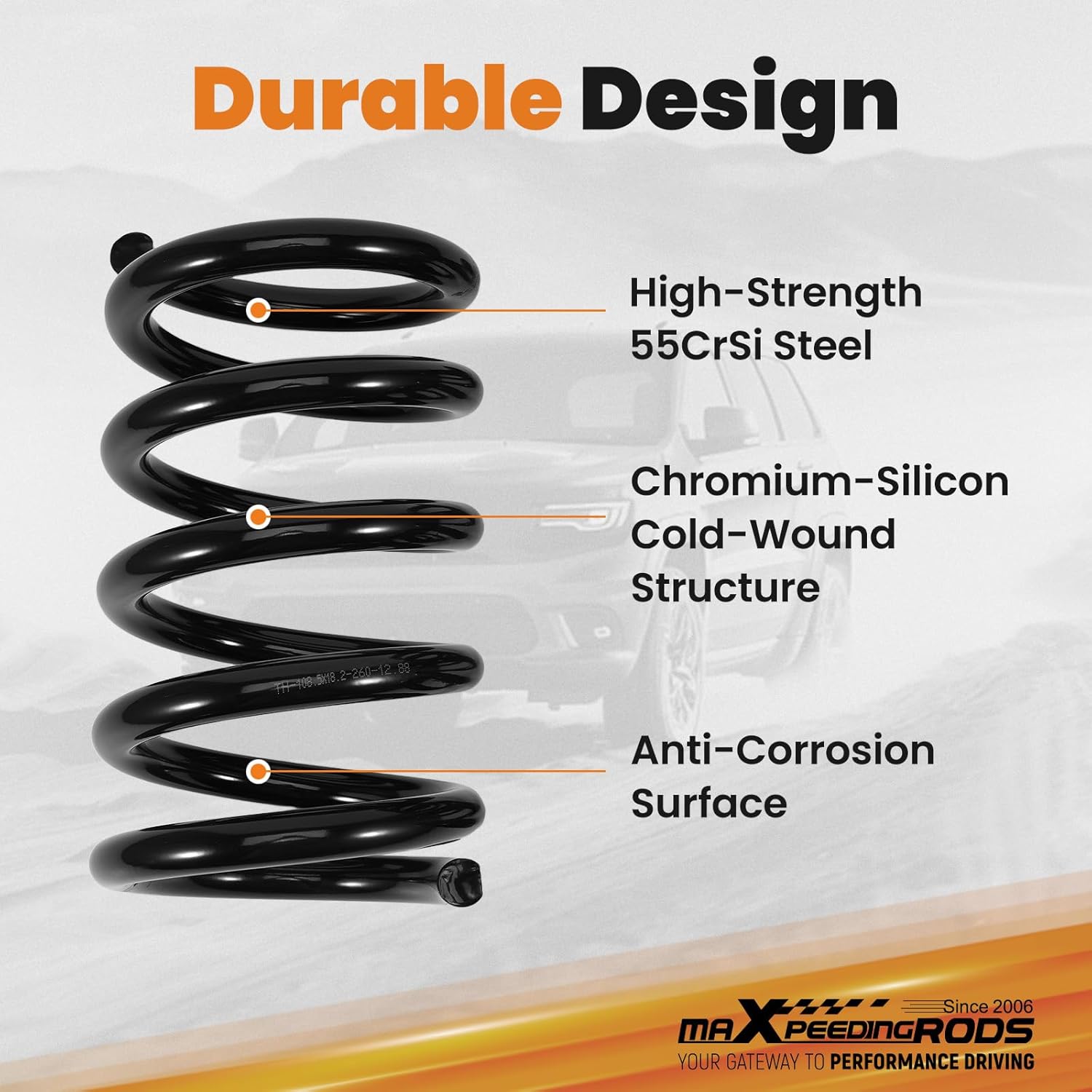 maXpeedingrods 3” Front Lowering Spring for Dodge Ram 1500 2002-2008 2WD, Drop Coils Kit