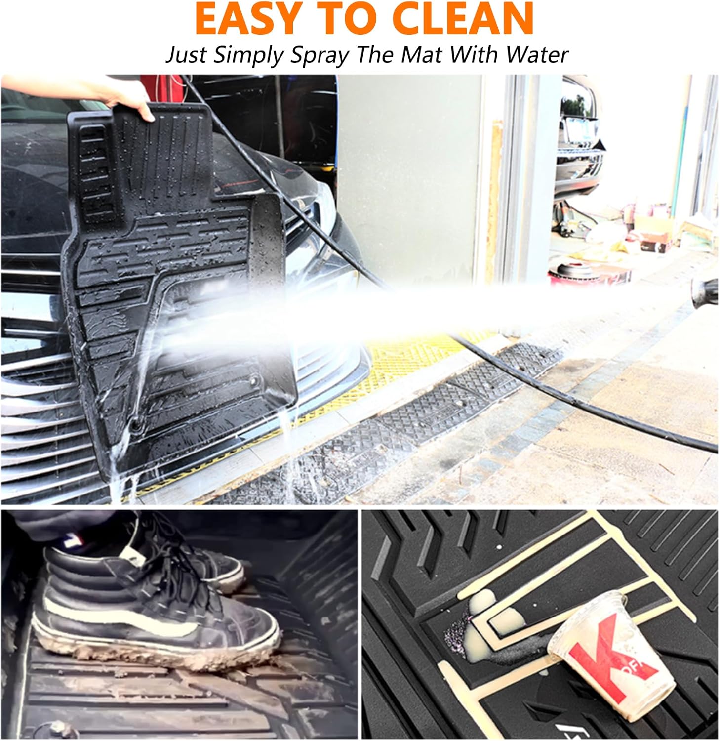 KEYOOG Floor Mats Fits for 2015-2023 Jeep Renegade with All Models, All-Weather Automotive Mat Interior Accessories Includes 1st and 2nd Row Cargo Liner Mat Custom, Black TPE