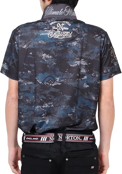 Amazon | [ノートン] ゴルフ GOLF ポロシャツ ドライ UVカット カモ総