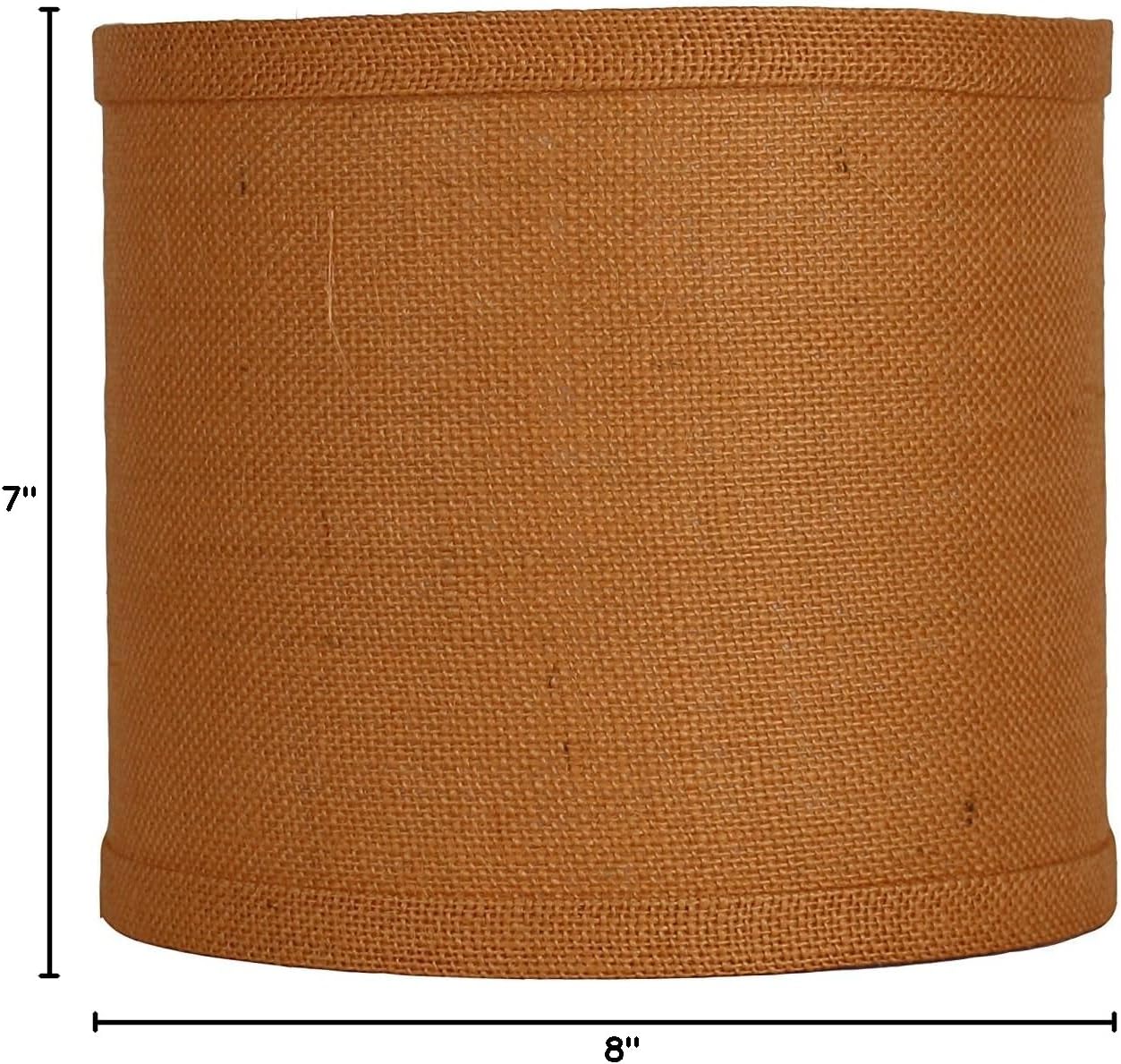 Urbanest Classic Drum Burlap Lampshade, 8-inch by 8-inch by 7-inch, Tangerine