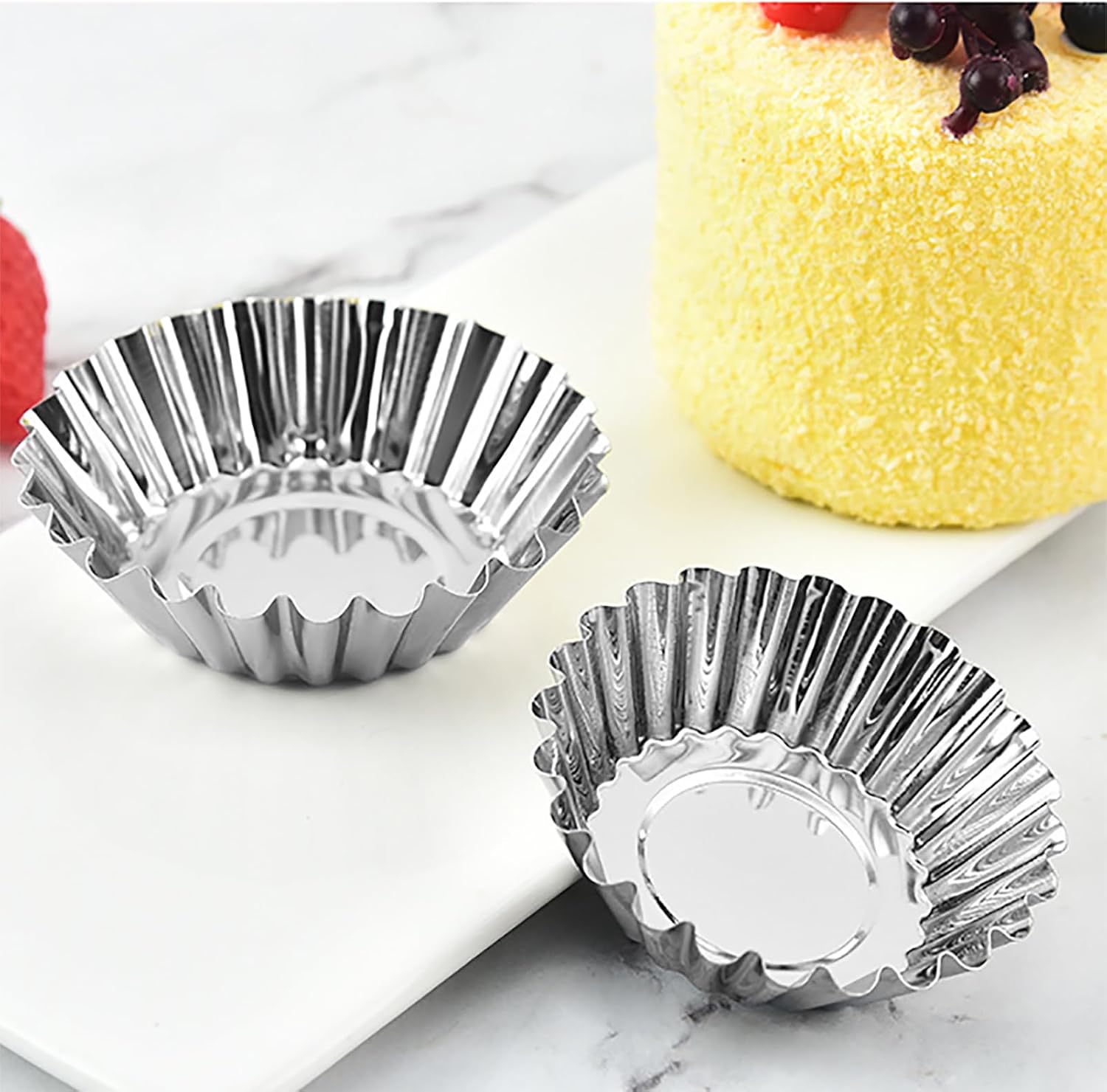 Egg Tart Molds, 10Pcs, Mini Tarts Pans, Small Cake Baking Cups