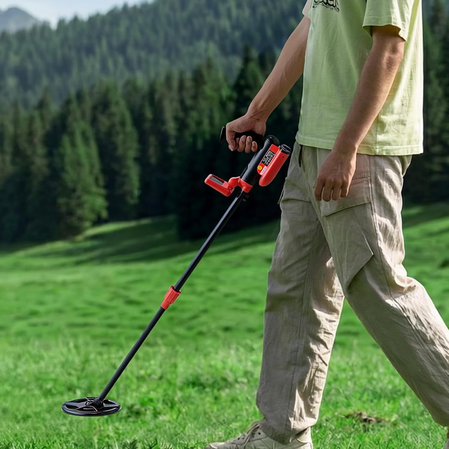 VEVOR Metal Detector, 6", Lightweight Metal Detector with LCD Display, IP68 Waterproof Search Coil, Adjustable 22.8"-33.8" High Accuracy Gold Detector, Easy to Use, for Detecting Gold Treasure Hunting