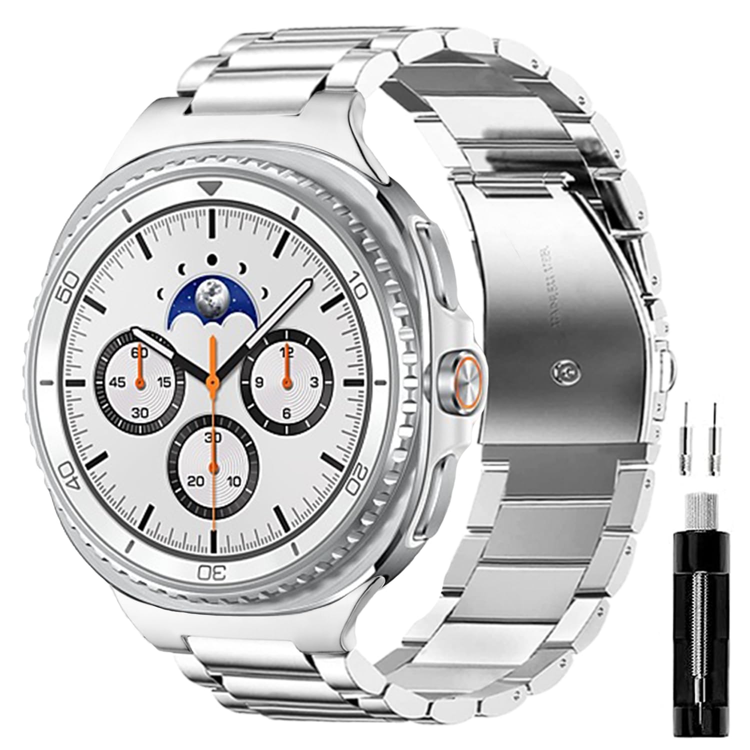 No Gap Band for Samsung Galaxy Watch 9 8 7 6 5 4 Ultra Classic FE Pro | Extra Link,Fit 5.5"-9.5" Width 20mm,Stainless Steel Metal Replacement Casual 40mm 44mm 42mm 46mm 43mm 45mm 47mm