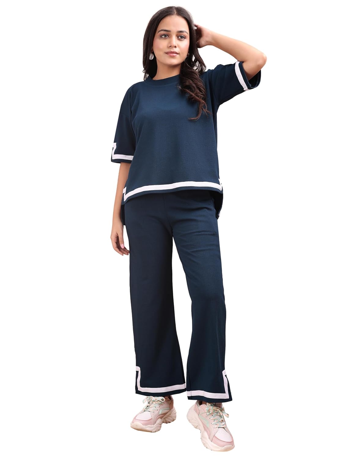 Florely Women's Co Ord Set | Ribbed Pajama Set | Casual Wear Pant Top Set | Drop Shoulder Knit Top & Long Cut Pants Set | ... - Review, Price and Buying Guide