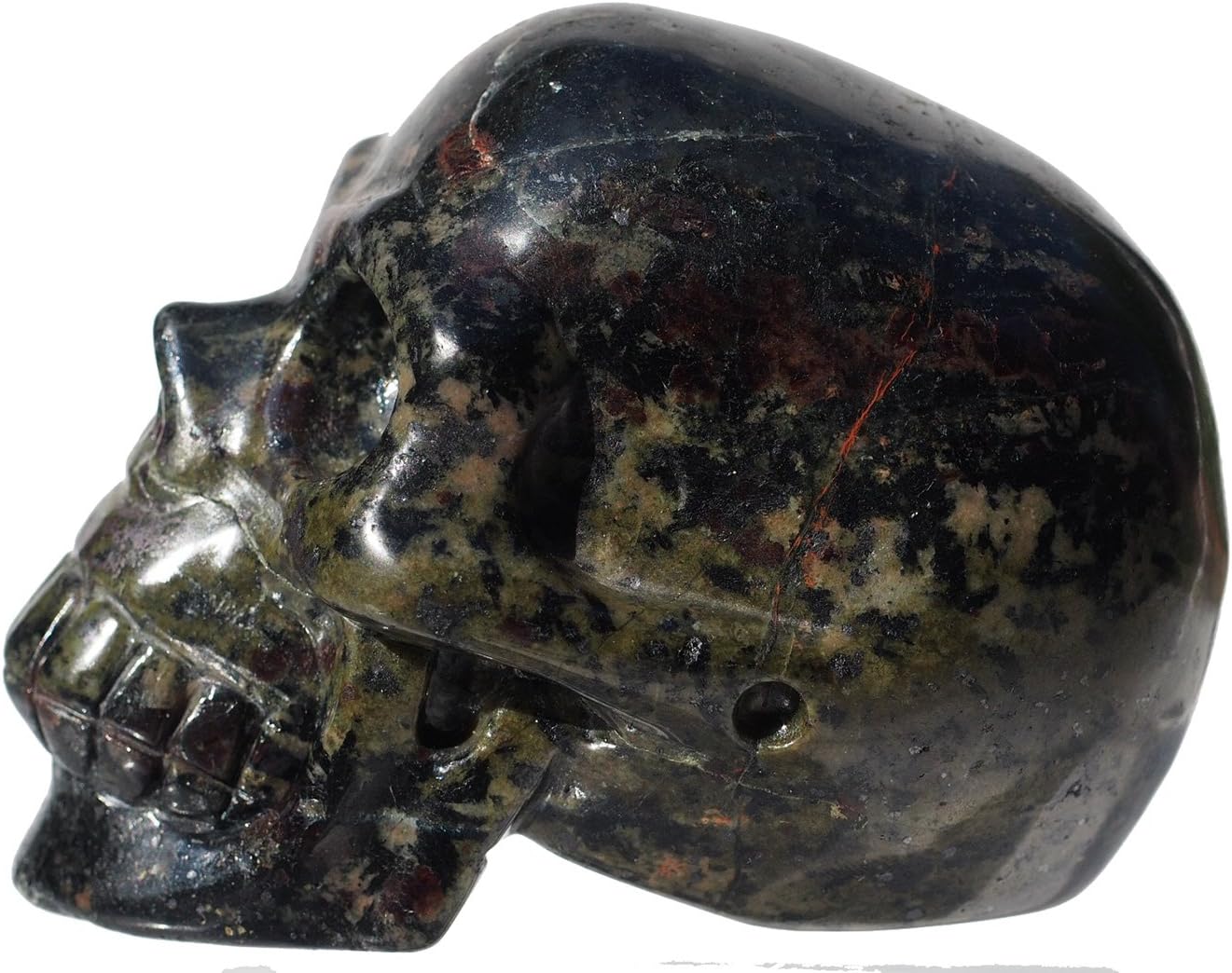 Jasper Skull Rock Crystal Carved Stone 4 Inch