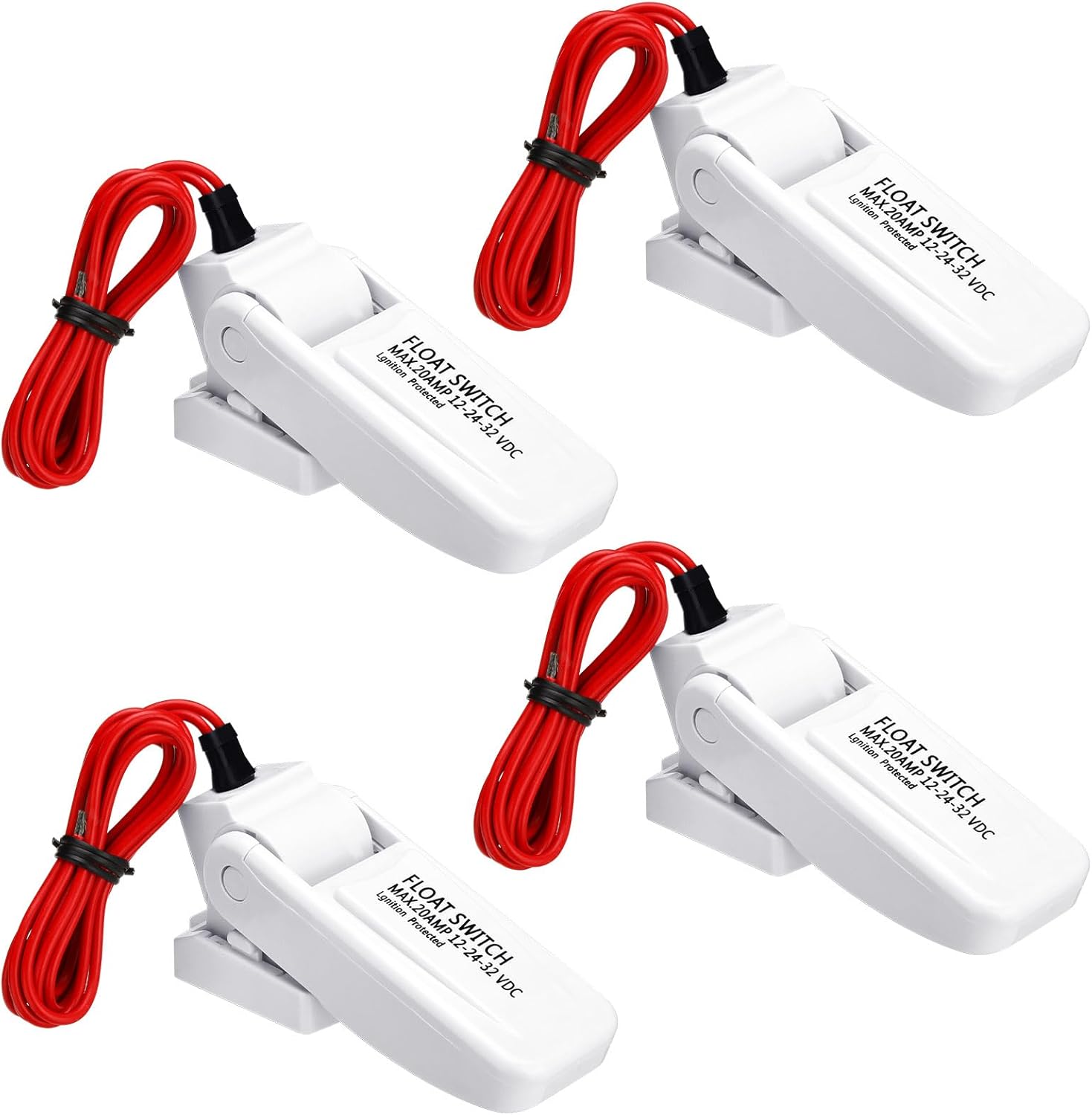 Landhoow Automatic Boat Bilge Pump Float Switch, 12v 24v 32v Bilge Float Switch Moisture Tight Seals for Automatic Electric Water Pump Accessories Ignition Protected