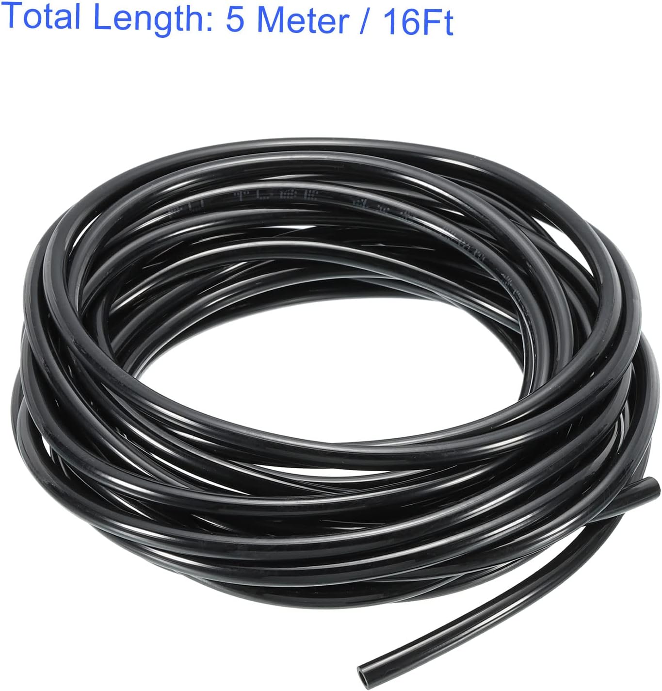 M METERXITY Pneumatic Tubing - Polyurethane Air Compressor Hose Pipe, Apply to Air Line Transfer (4mm OD 2.5mm ID, 16Ft, Black)