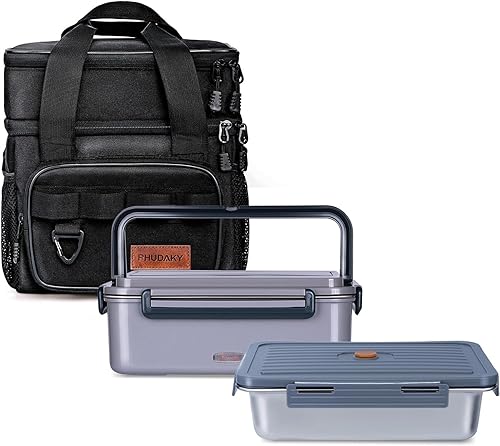 Miniatura 8 de Lonchera eléctrica de 60 onzas para adultos y hombres, lonchera térmica de 80 W con bolsa de almuerzo aislada, calentador de alimentos portátil de