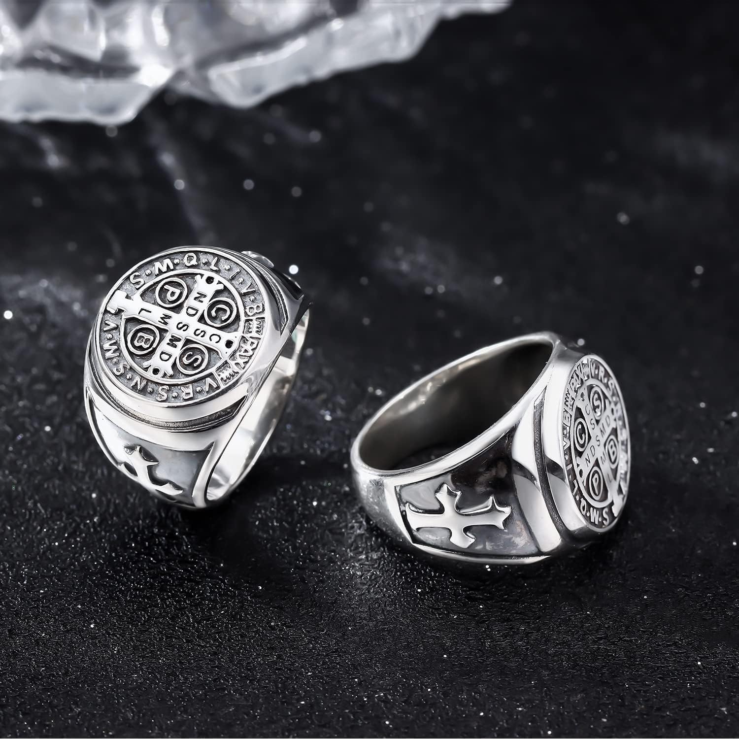 Odinstone 925 Sterling Silver St Benedict Ring