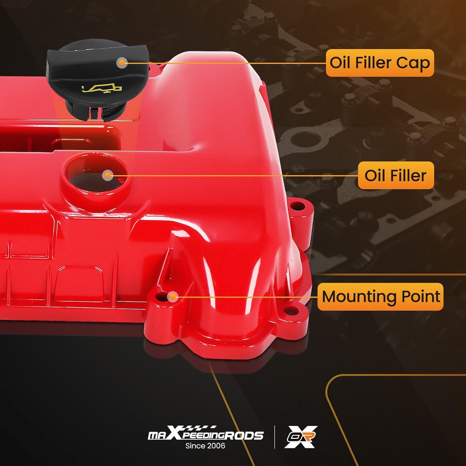 maXpeedingrods Upgraded Aluminum Engine Valve Cover for Ford Escape Focus Transit Connect for Mercury Mariner 2.0L 2.3L 2005-2013 Replacement 4S4Z6582C 4S4Z6582D