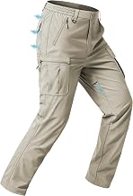 Zoofly Mens Hiking Pants Lightweight Stretch Cargo Pants Nylon Quick Dry Breathable Waterproof for Casual Travel 6 Pockets
