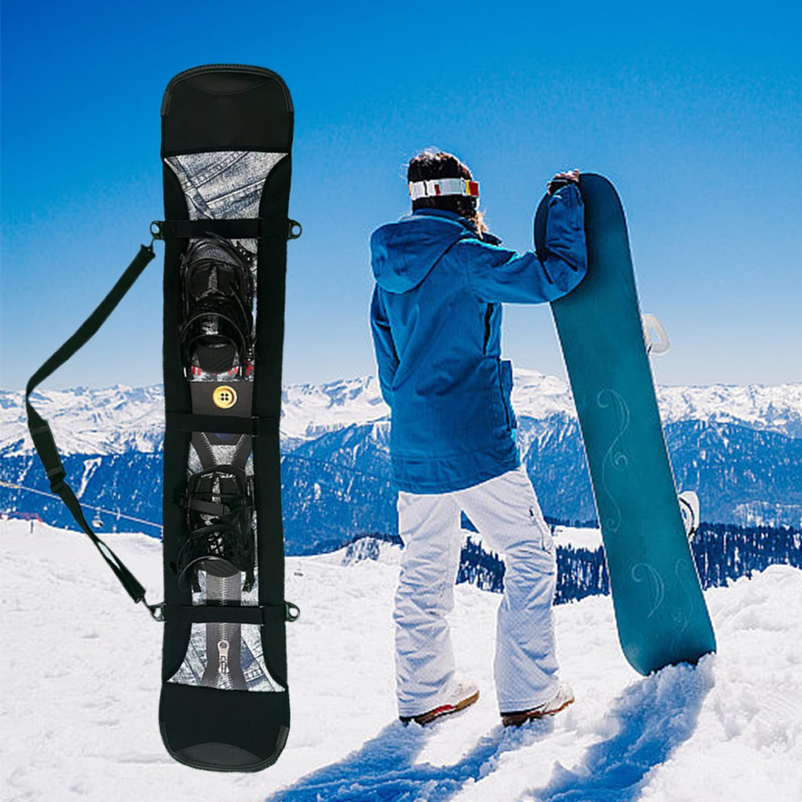 Borsa da snowboard – Copertura protettiva per snowboard | Borsa da trasporto per snowboard | Impermeabile per sport, per uomini, donne, adolescenti, atleti, appassionati di snowboard, sci, viaggi e