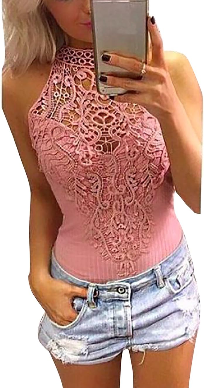 GORGLITTER Damen Spitzen-Bodysuit - Transparenter Body Mit Verstellbaren Trägern