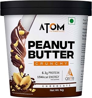 AS-IT-IS ATOM Chocolate Peanut Butter Crunchy 1Kg | Gluten Free | Cholesterol Free… Price In India