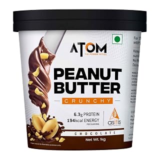 Asitis Nutrition ATOM Chocolate Peanut Butter Crunchy 1Kg | Gluten Free | Cholesterol Free
