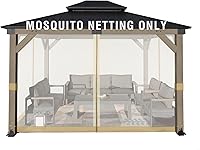 Vista 16 de Aoodor Mosquitera Universal para Gazebo de 10 x 10 pies, 4 Paneles Laterales de Repuesto con Cremalleras Dobles para Patio, Patio Trasero, Terraza