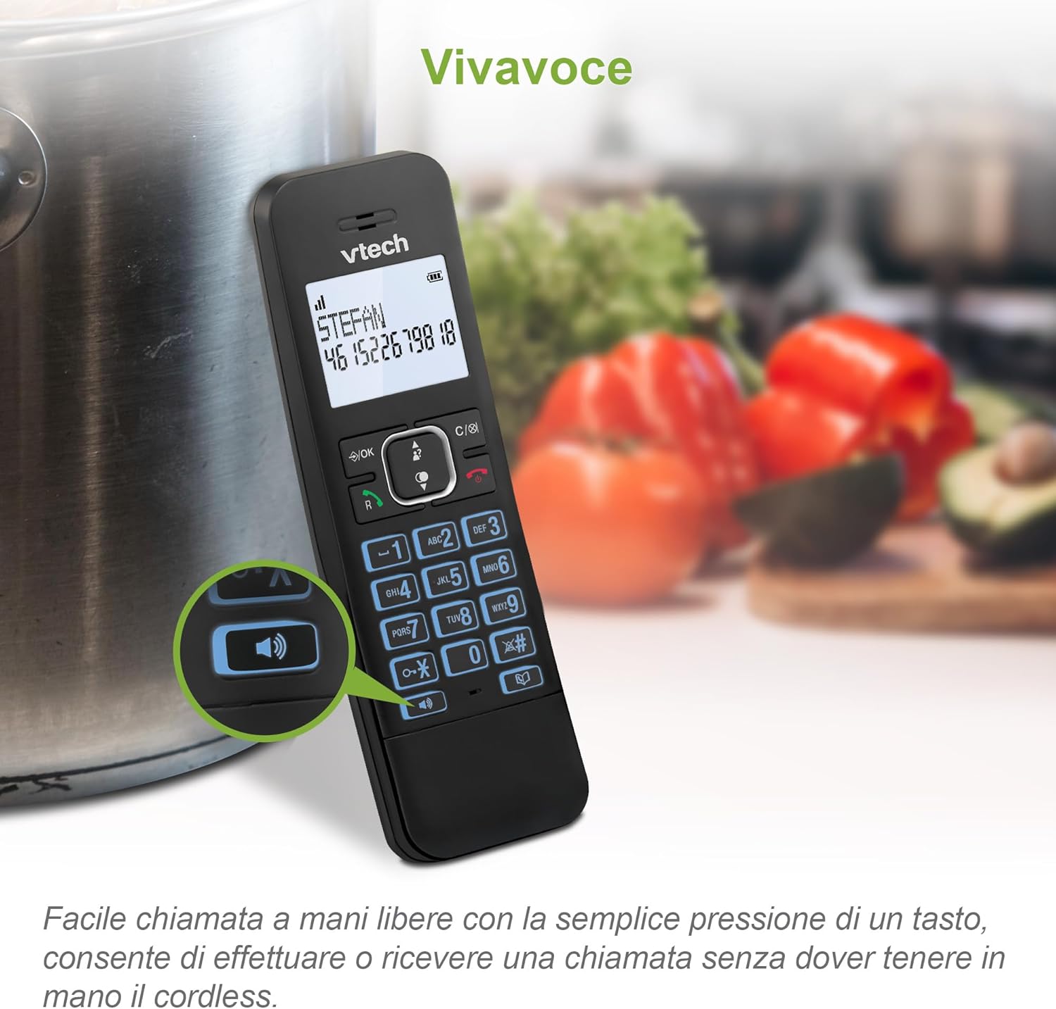 VTech LS1000 Handset with Speakerphone Icon Highlighted