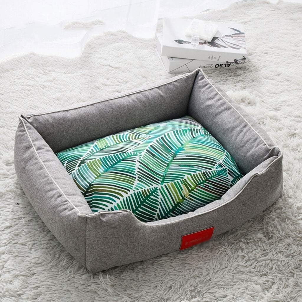 Pet Bed Cat Litter Kennel Small Dog Medium Sized Dog Teddy Dog Bed Dog Mat Four Seasons Bite-Resistant Removable and Washable Pet Cushion Bed (S)