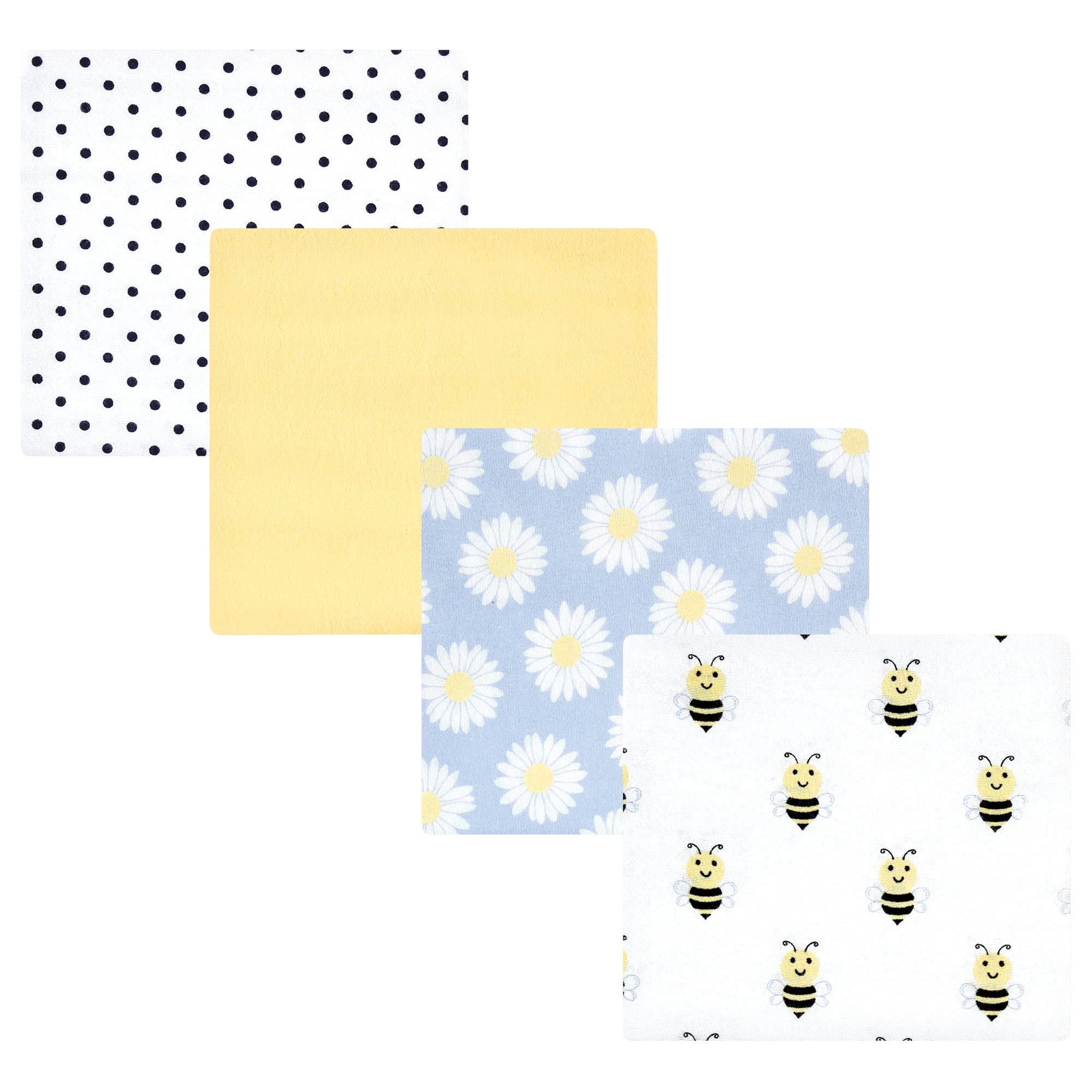 Hudson Baby Unisex Baby Cotton Flannel Receiving Blankets, Daisy Bee, One Size