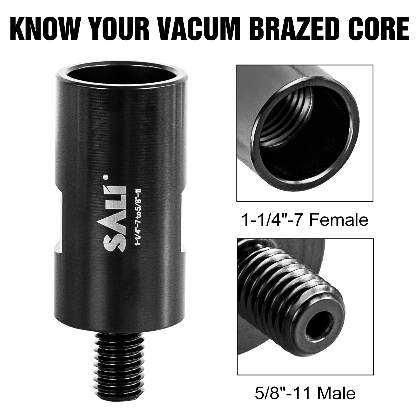 SALI Hardened Steel Core Drill Adapter Convertor 1-1/4"-7 Female to 5/8"-11 Male for Enhanced Drilling Efficiency, Ideal for Use with Diamond Core Bits — Amazon image 3
