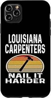 iPhone 11 Pro Max Louisiana Carpenters Nail It Harder Funny Carpenter Hammer Case