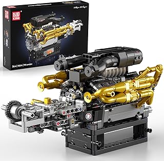 Mould King 10224 V12 Engine Model Kit – Build Your Own Cars Combustion Battery/Motor Blocks Sets, STEM Construction Toy for Teens/Adults, Educational Gift for Collectors