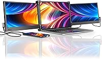 Vista 1 de Monitor Portátil Triple P2 para Laptop, Extensor de Pantalla de 12 Pulgadas, Extensor de Monitores Duales FHD 1080P, Pantalla IPS