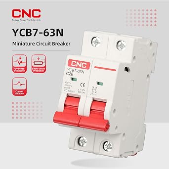 CNC AC Miniature Circuit Breaker, 10 Amp 120V/240V 2 Pole
