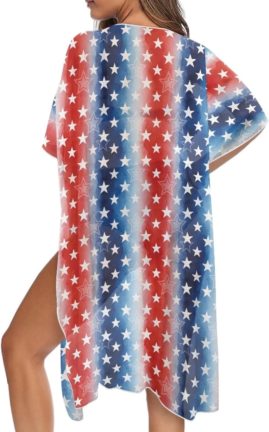 Irisjudy Women Beach Cover Up Cardigans Chiffon Open Front Kimono, Cute Fruits Loose Bathing Suit Cover Ups Wraps