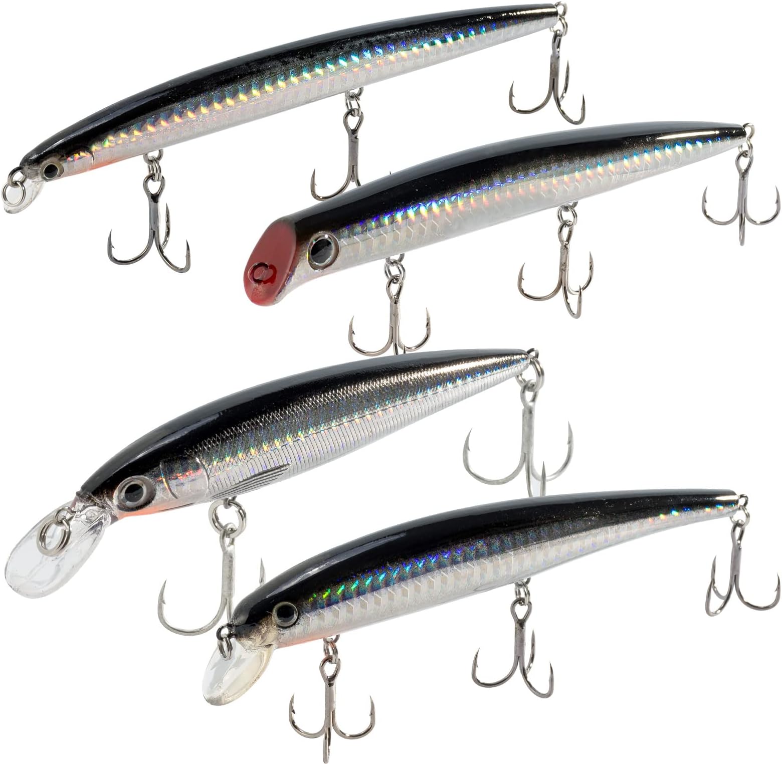 Dr.Fish Saltwater Fishing Lures Kit 5" Surf Fishing Sriper Saltwater Minnow Lures Mustad Hooks Jerkbait Popper Plugs Inshore Offshore Mackerel Tarpon Barracuda