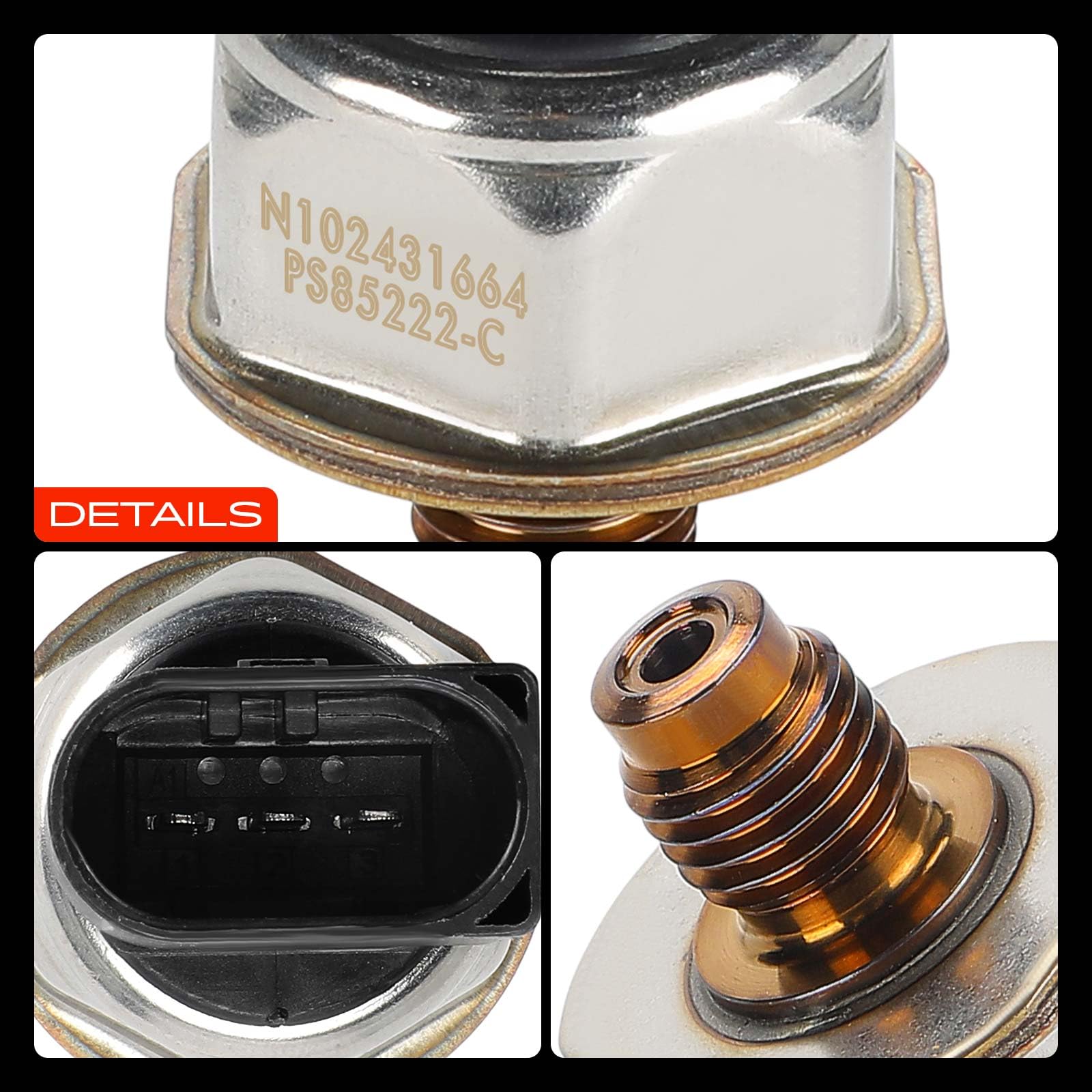 Frankberg Öldruckschalter Kraftstoffdrucksensor 3-polig Kompatibel mit C-Klasse W204 W205 E-Klasse W212 E-Klasse Cabriolet A207 E-Klasse Coupe C207 Replace# A6510700495