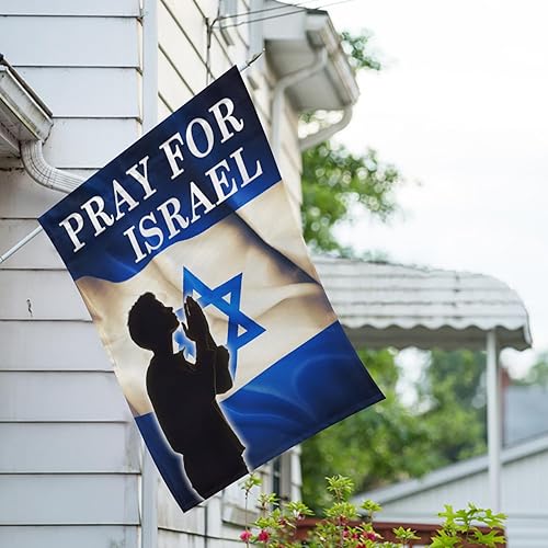Miniatura 3 de Bandera de 28 x 40 pulgadas, bandera de doble cara con texto en inglés "We Stand with Israel House", bandera de Israel Friendship, bandera de Israel