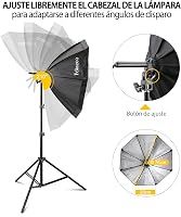 Potaeco Stúdió Világítás Szett 2db Oktogon Softbox LED 150W Távirányítóval Állítható Állvánnyal Fotózáshoz Videózáshoz 8